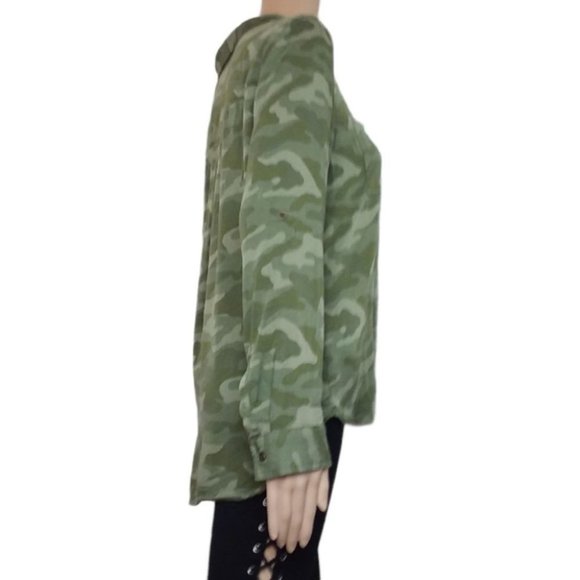 A.N.A Camo Print Button Down Blouse - Picture 3 of 4
